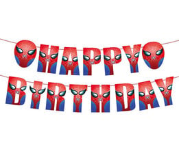 Гирлянда Happy Birthday Человек-паук (Spiderman), 1 шт. цена и информация | Праздничные декорации | 220.lv