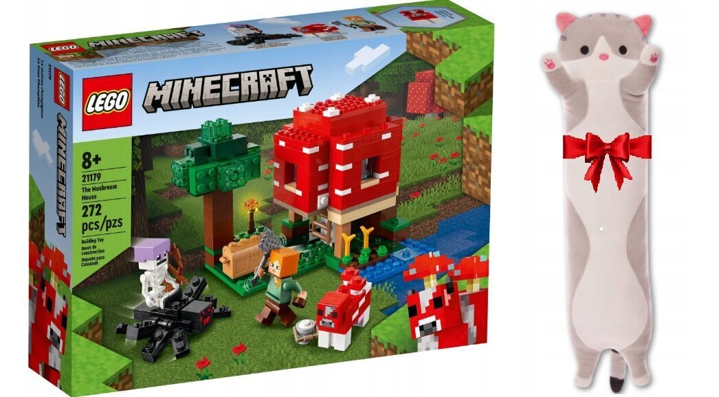 21179 Lego Minecraft un plīša spilvena kaķis, 272 gab. цена и информация | Konstruktori | 220.lv