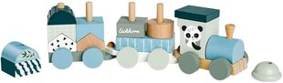 Koka klucīšu vilciens Eichhorn, 16 elementi цена и информация | Игрушки для малышей | 220.lv