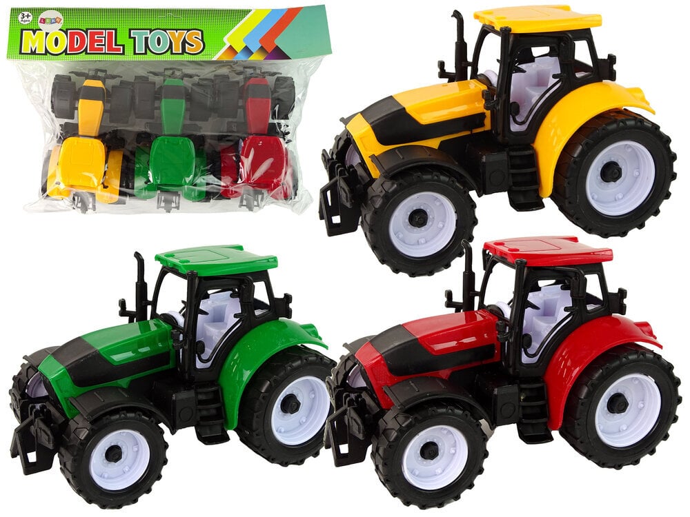 Rotaļlietu traktora komplekts Lean Toys, 3 gab. cena un informācija | Rotaļlietas zēniem | 220.lv