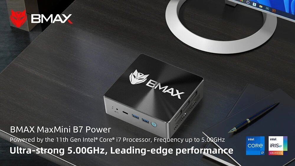 Dators Mini PC BMAX B8 Pro Intel Core i7-1255U, 24GB DDR4 1TB SSD