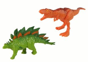 Dinozauru figūriņas un automašīnas komplekts Lean Toys, zaļš cena un informācija | Rotaļlietas zēniem | 220.lv