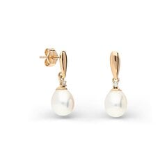 Zelta auskari ar pērlēm Gold Pearls sievietēm W60730866 cena un informācija | Auskari | 220.lv