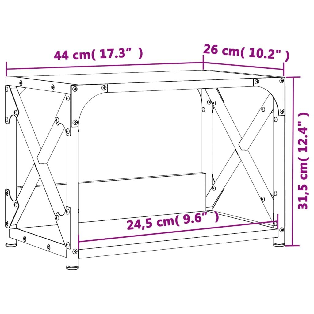 Plaukts printerim vidaXL, 44x26x31,5 cm, brūns цена и информация | Plaukti | 220.lv