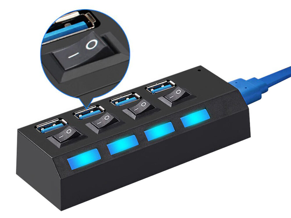 USB sadalītājs ar slēdžiem 4X USB 3.0 цена и информация | Adapteri un USB centrmezgli | 220.lv