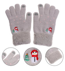 Детские зимние перчатки для девочек FD105, серые цена и информация | Шапки, перчатки, шарфы для девочек | 220.lv