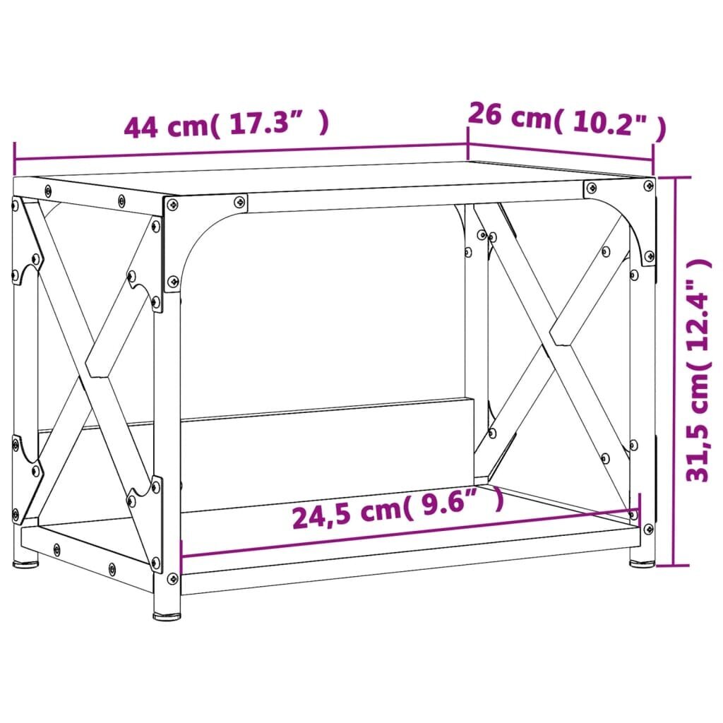 Plaukts printerim vidaXL, 44x26x31,5 cm, brūns cena un informācija | Plaukti | 220.lv