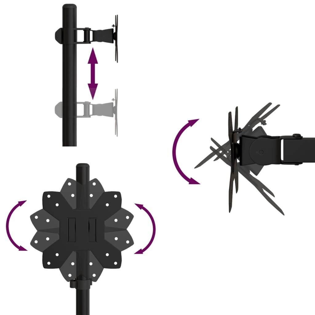 Monitora statīvs vidaXL, 75/100 mm cena un informācija | Monitora turētāji | 220.lv