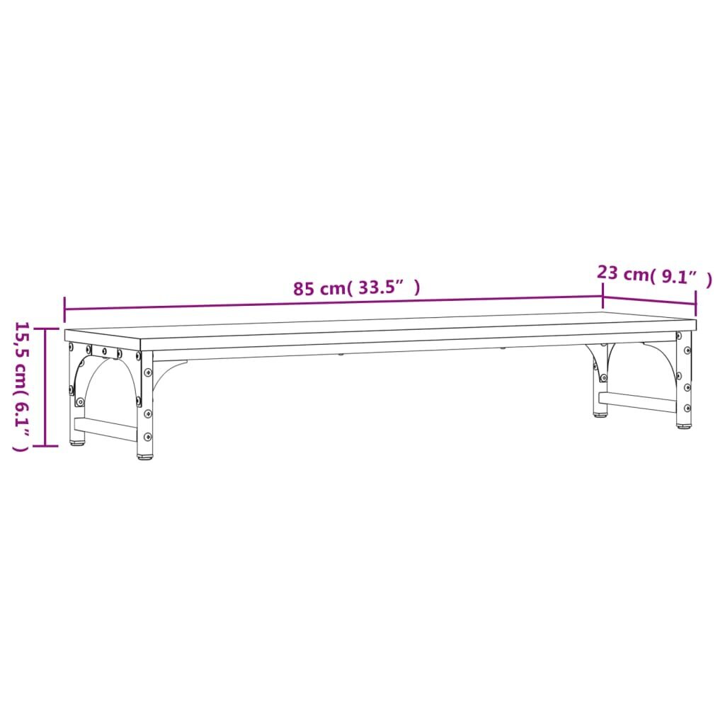 Monitora paliktnis vidaXL, 85x23x15,5 cm, brūns цена и информация | Monitora turētāji | 220.lv