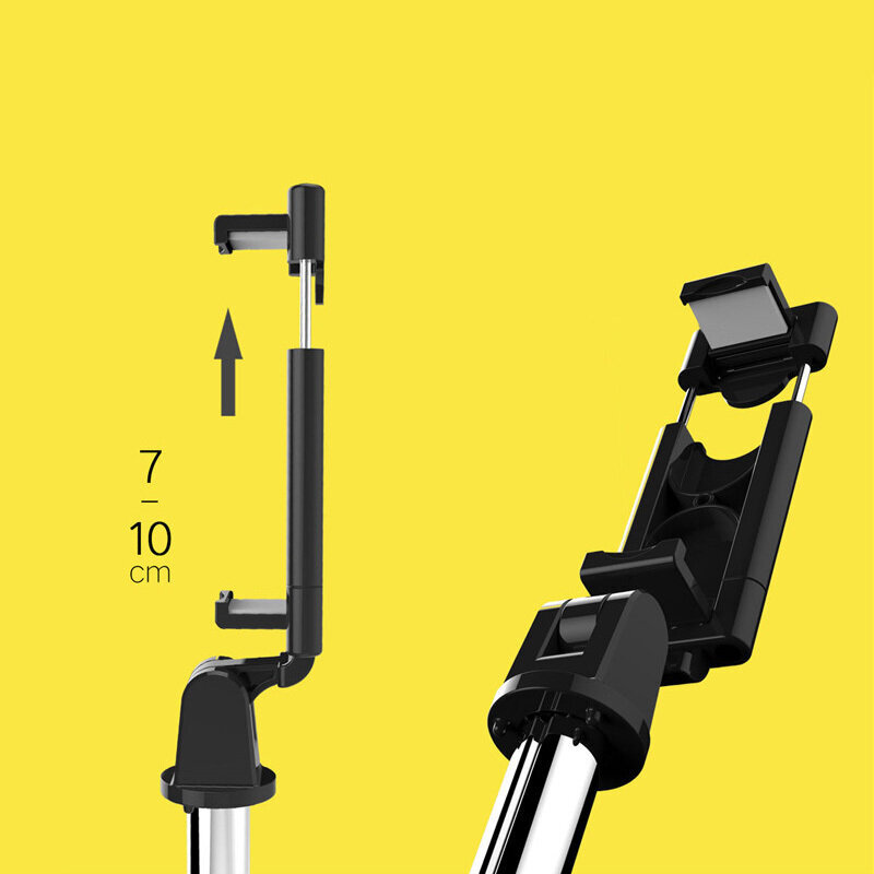 Selfie Stick - ar noņemamu bluetooth tālvadības pulti un statīvu - K07, melna cena un informācija | Selfie Sticks | 220.lv