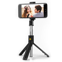 Selfie Stick - with detachable bluetooth remote control and tripod - K07 BLACK цена и информация | Моноподы для селфи («Selfie sticks») | 220.lv