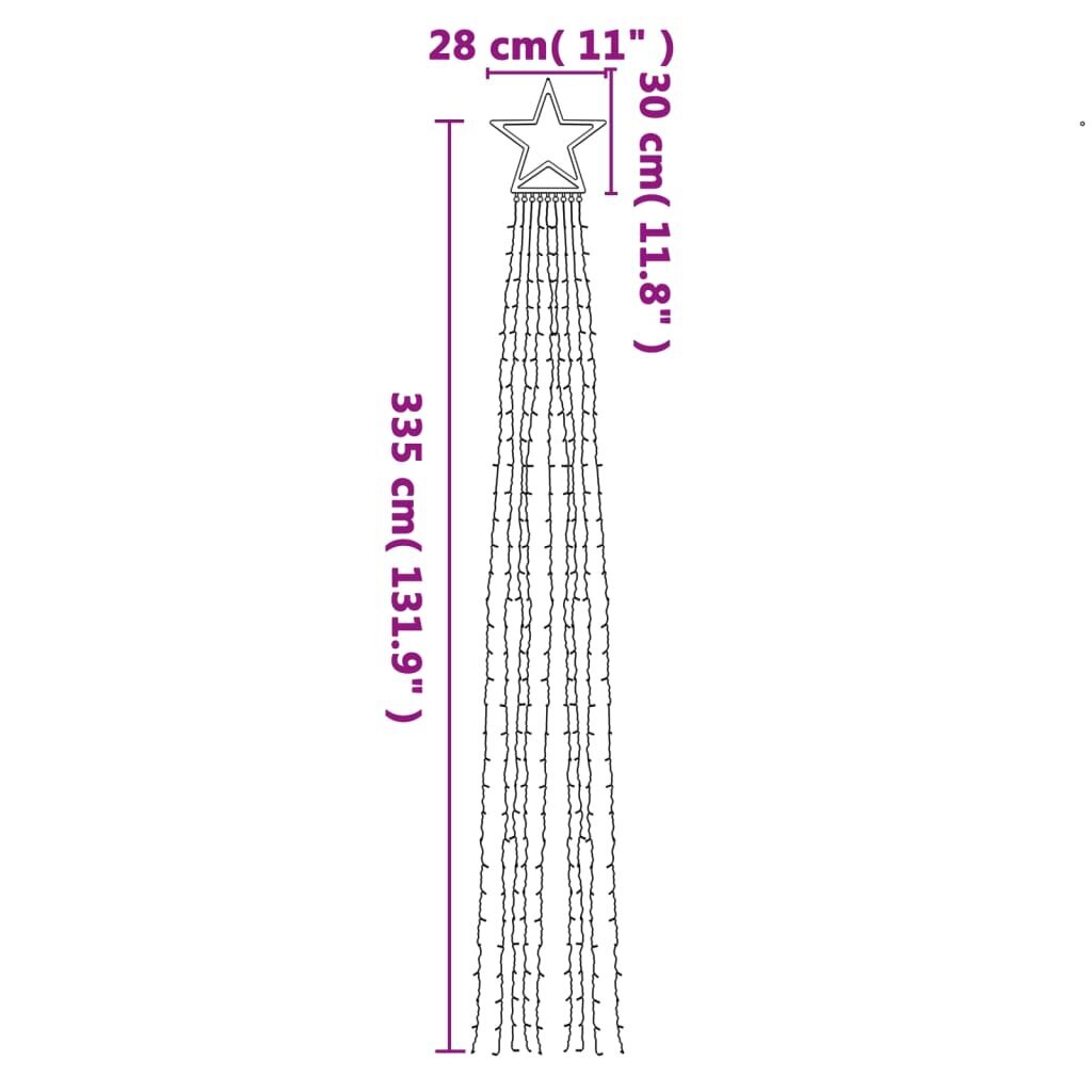 Ziemassvētku virtene vidaXL, 320 LED, 375 cm cena un informācija | Ziemassvētku lampiņas, LED virtenes | 220.lv