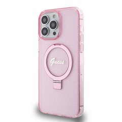 Guess IML Ring Stand Glitter MagSafe Case for iPhone 15 Pro Pink цена и информация | Чехлы для телефонов | 220.lv
