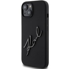 Karl Lagerfeld KLHCP15SSKSBMCK iPhone 15 6.1" czarny|black hardcase Silicone Karl Script цена и информация | Чехлы для телефонов | 220.lv