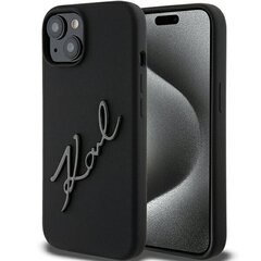 Karl Lagerfeld KLHCP15SSKSBMCK iPhone 15 6.1" czarny|black hardcase Silicone Karl Script цена и информация | Чехлы для телефонов | 220.lv