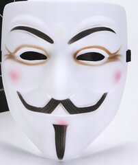 Anonīma vendetta maska, balta цена и информация | Карнавальные костюмы, парики и маски | 220.lv