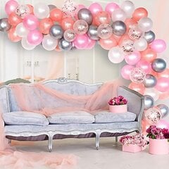 Balloon Garland 120 premium baloni - balti un rozā cena un informācija | Baloni | 220.lv