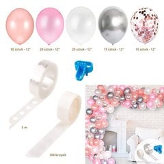 Balloon Garland 120 premium baloni - balti un rozā цена и информация | Шары | 220.lv