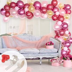 Balons Garlands 94 baloni - tumši rozā / rožu zelts цена и информация | Шары | 220.lv