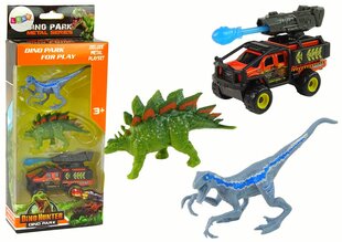 Dinozauru figūriņas un automašīnas komplekts Lean Toys cena un informācija | Rotaļlietas zēniem | 220.lv