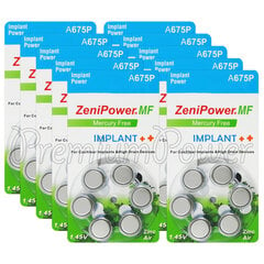 Baterijas ZeniPower Implant A675P 60 gab. cena un informācija | Baterijas | 220.lv