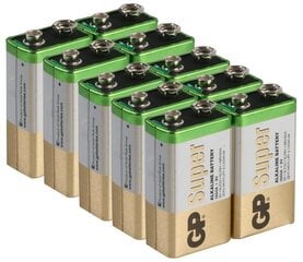 Baterijas GP Super alkaline LR22 9V 10 gab. cena un informācija | Baterijas | 220.lv