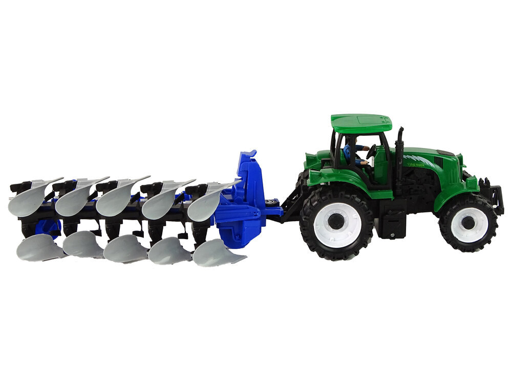 Traktors ar arklu, zaļš/zils cena un informācija | Rotaļlietas zēniem | 220.lv