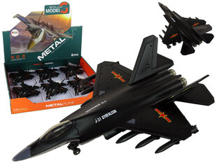 Metāla kara lidmašina 1:72, melns Lean Toys, melns cena un informācija | Rotaļlietas zēniem | 220.lv