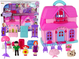 Leļļu māja Lean Toys, rozā cena un informācija | Rotaļlietas meitenēm | 220.lv