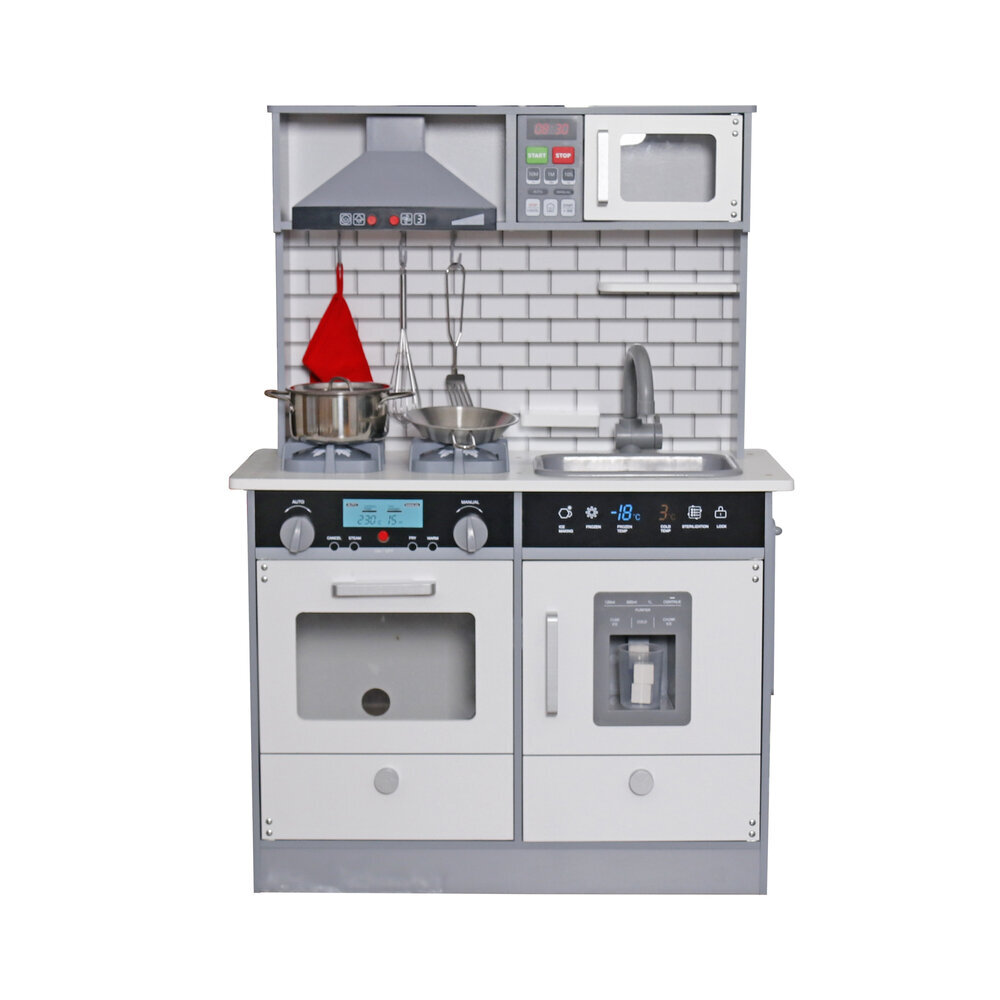 Koka virtuves iekārta Lara, pelēka, 93x65x30 cena un informācija | Rotaļlietas meitenēm | 220.lv