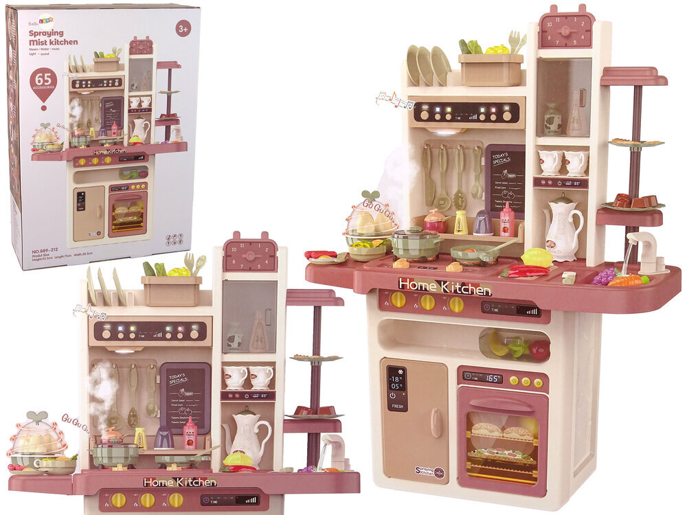 Bērnu virtuve Mājas virtuve, rozā, 93,5x71x29 cena un informācija | Rotaļlietas meitenēm | 220.lv
