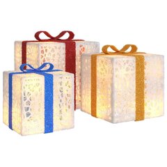 Ziemassvētku dekors dāvanas vidaXL, 3 gab., 64 LED цена и информация | Рождественские украшения | 220.lv