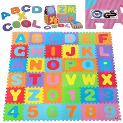 Liels putu paklājs bērniem ar alfabēta puzzlēm, 29x29 cm, 36 gab. cena un informācija | Attīstošie paklājiņi | 220.lv