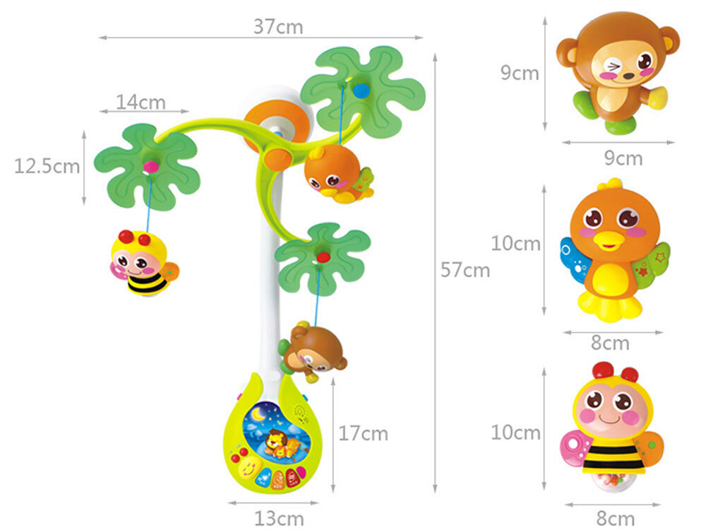 Krāsains interaktīvs karuselis Hola cena un informācija | Rotaļlietas zīdaiņiem | 220.lv