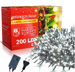Ziemassvētku virtene, 200 LED, 15,5 m cena un informācija | Ziemassvētku lampiņas, LED virtenes | 220.lv