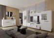 Dzīvojamās istabas skapis JUSTINE V02, balts/balts HG цена и информация | Skapīši viesistabai | 220.lv