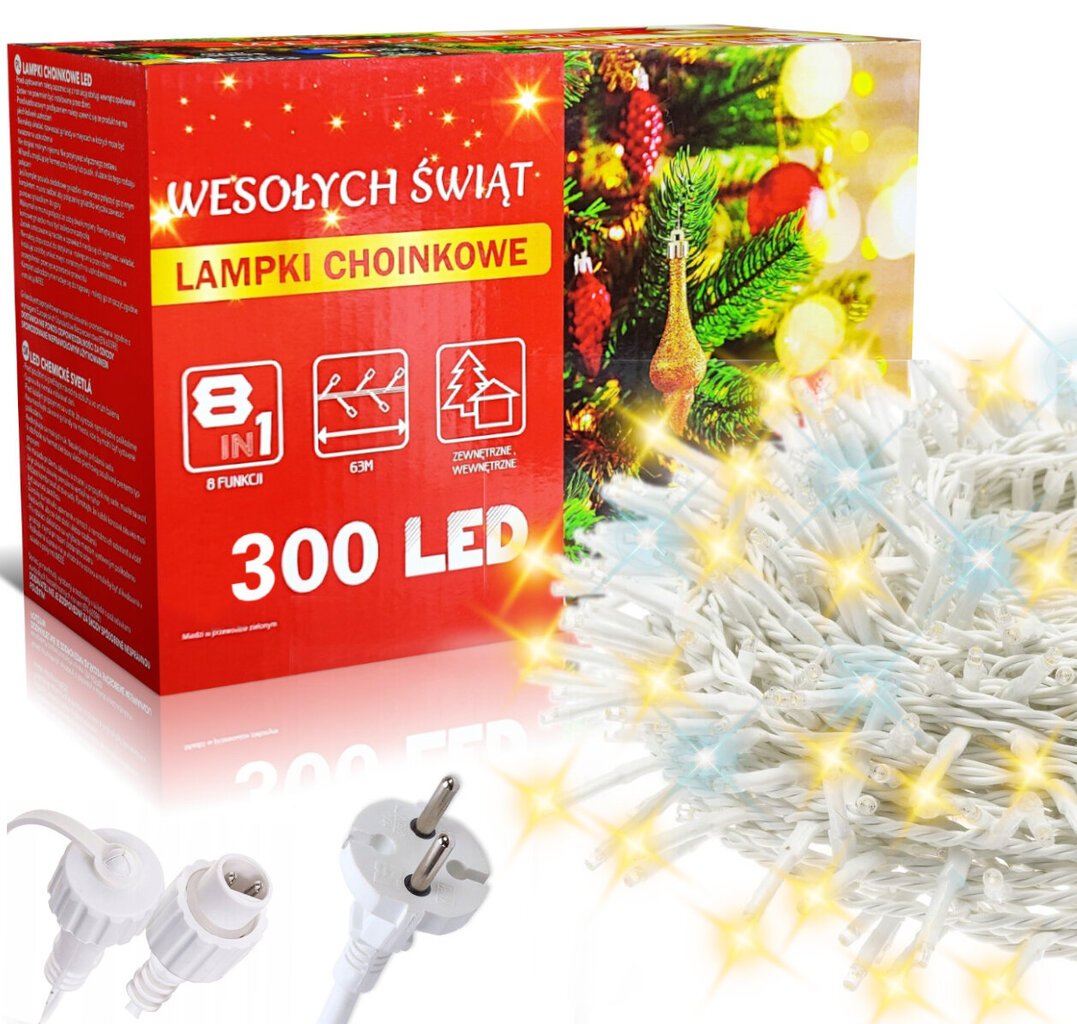 Ziemassvētku virtene, 300 LED, 15 m цена и информация | Ziemassvētku lampiņas, LED virtenes | 220.lv