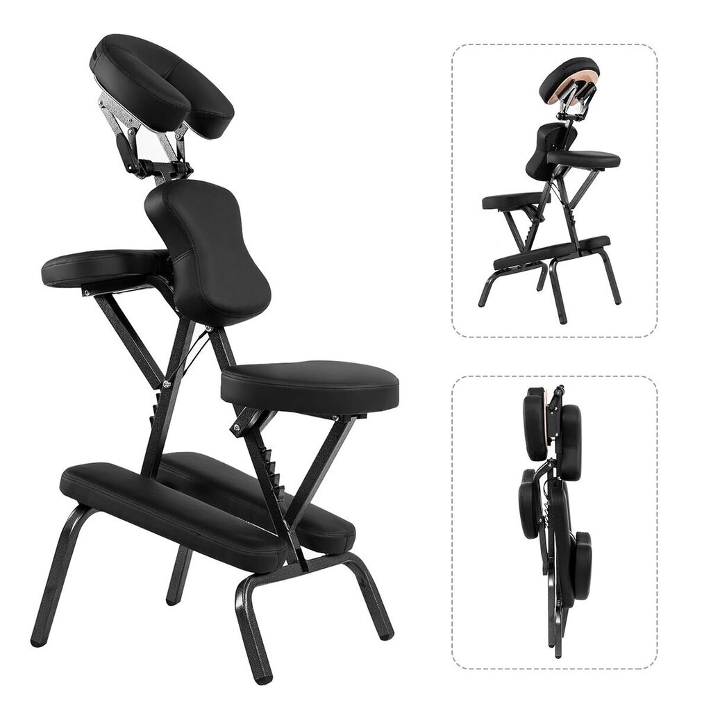 Masāžas krēsls ar regulējamu augstumu un galvas balstu, 48x75x120 cm cena un informācija | Mēbeles skaistumkopšanas saloniem | 220.lv