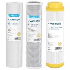 Оригинальный фильтр Wessper PP Foam, Carbon Block, Water Softening Cartidge, 3 шт. цена и информация | Принадлежности для большой бытовой техники | 220.lv