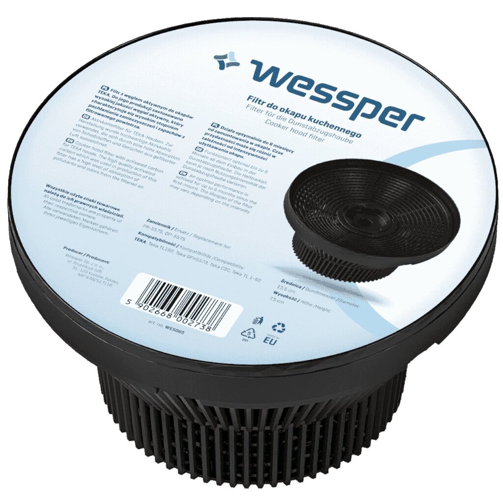 Wessper filtrs WES065 1 gab. цена и информация | Tvaika nosūcēju filtri | 220.lv