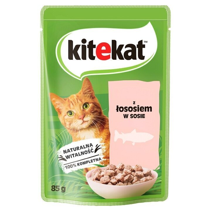 Kitekat pieaugušiem kaķiem, ar lasi, 28x85 g cena un informācija | Konservi kaķiem | 220.lv