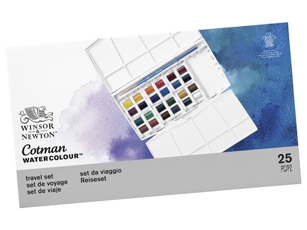 Akvareļu krāsu komplekts Winsor & Newton Cotman Painting Plus, 25 gab цена и информация | Modelēšanas un zīmēšanas piederumi | 220.lv