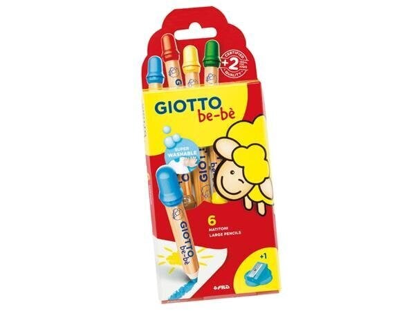 Krāsainie zīmuļi Giotto Be-Be, 6gab. cena un informācija | Modelēšanas un zīmēšanas piederumi | 220.lv
