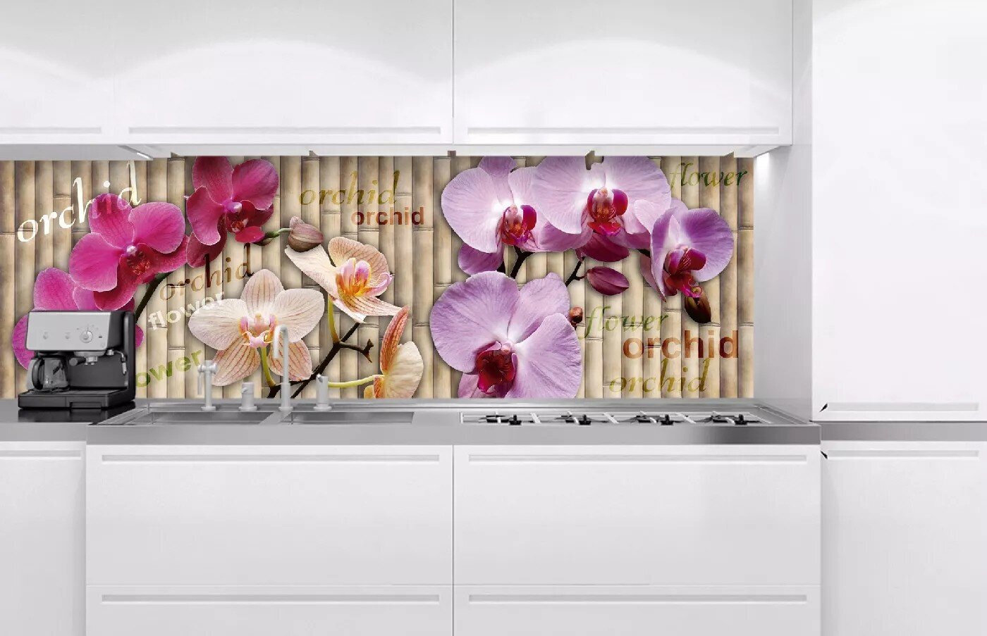 Pašlīmējošas fototapetes ar lamināciju- Orhidejas, 180x60 cm cena un informācija | Fototapetes | 220.lv