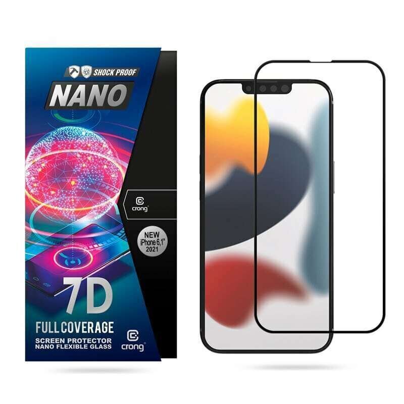 Aizsargstikls Crong 7D Nano 9H priekš iPhone 13/13 Pro cena un informācija | Ekrāna aizsargstikli | 220.lv