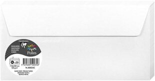 Декоративный конверт Pollen, Clairefontaine, DL (110x220мм), 120гр, глянцевый, белый сп. цена и информация | Конверты, открытки | 220.lv