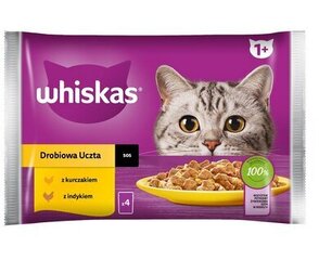 Whiskas для взрослых кошек с курицей и индейкой, 52х85 г цена и информация | Консервы для котов | 220.lv