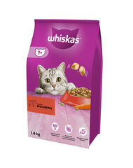 Whiskas ar liellopa gaļu un dārzeņiem, 6x1.4 kg cena un informācija | Sausā barība kaķiem | 220.lv