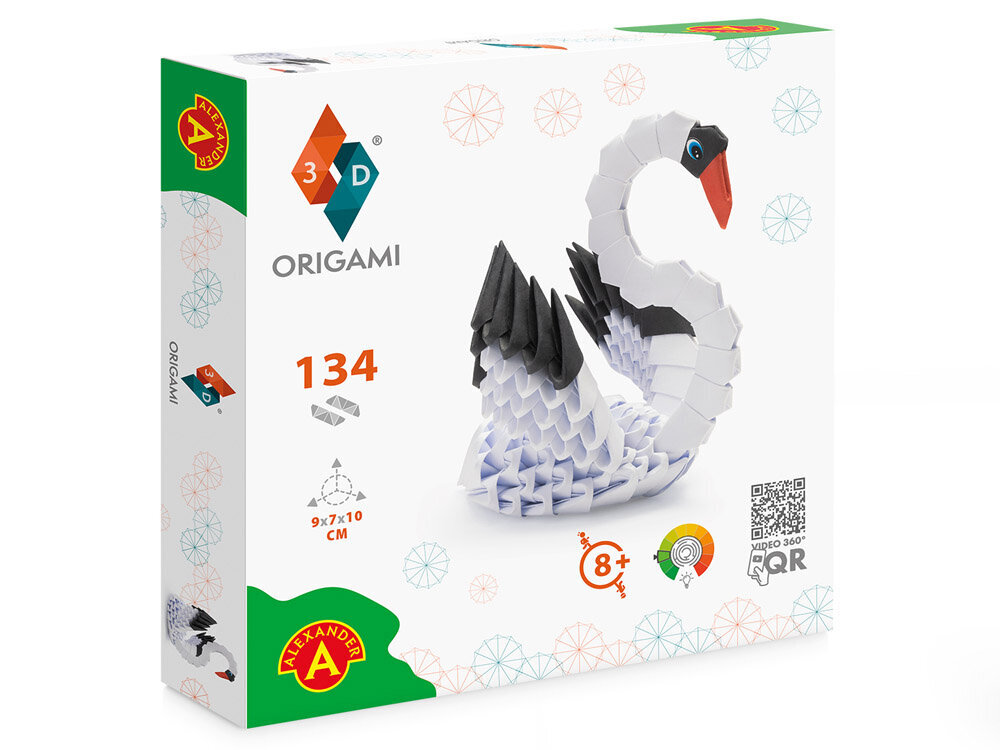 Radošais komplekts - Origami 3D Gulbis цена и информация | Attīstošās rotaļlietas | 220.lv