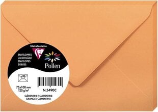Декоративный конверт Pollen, Clairefontaine, 75x100мм, 120г/м2, оранжевый цена и информация | Конверты | 220.lv